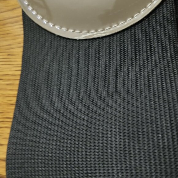 Stretch Belt Waist Wide Statement Taupe Enclosure Women's Size 12 - Picture 8 of 9